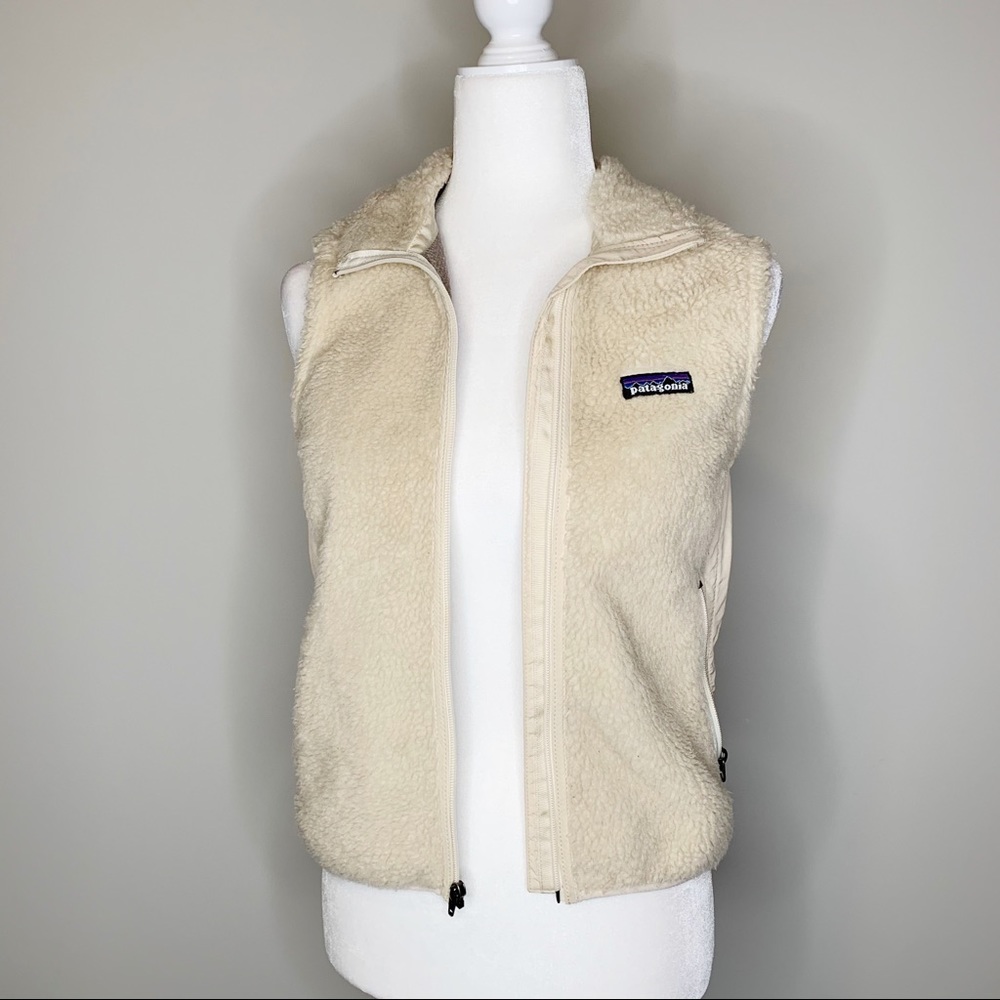 Patagonia Fleece Zip-up Light Tan Vest Size Small